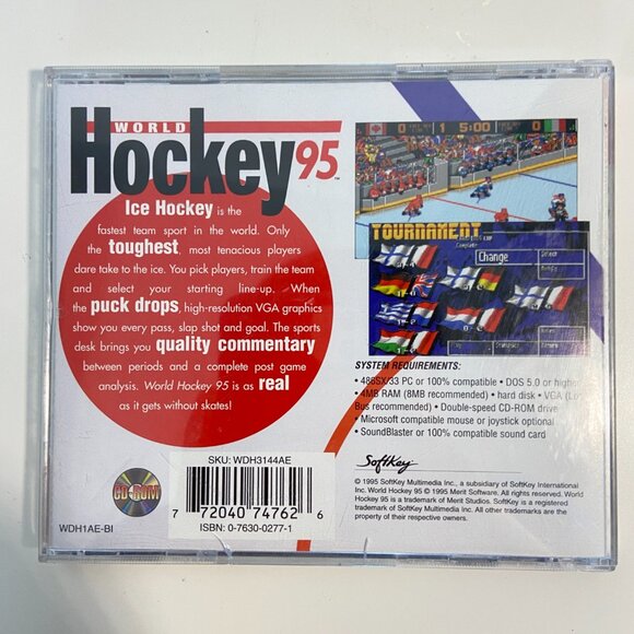 WORLD HOCKEY 95 (PC CD-ROM 1995) - no manual - Tested - Picture 2 of 4